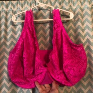 Lane Bryant lace unlined full coverage high apex plus size bra 38J